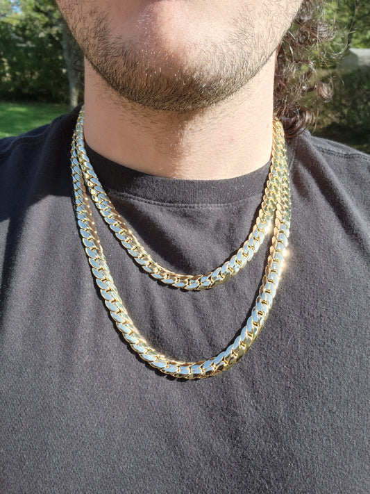 12mm Miami Chain in Yellow Gold