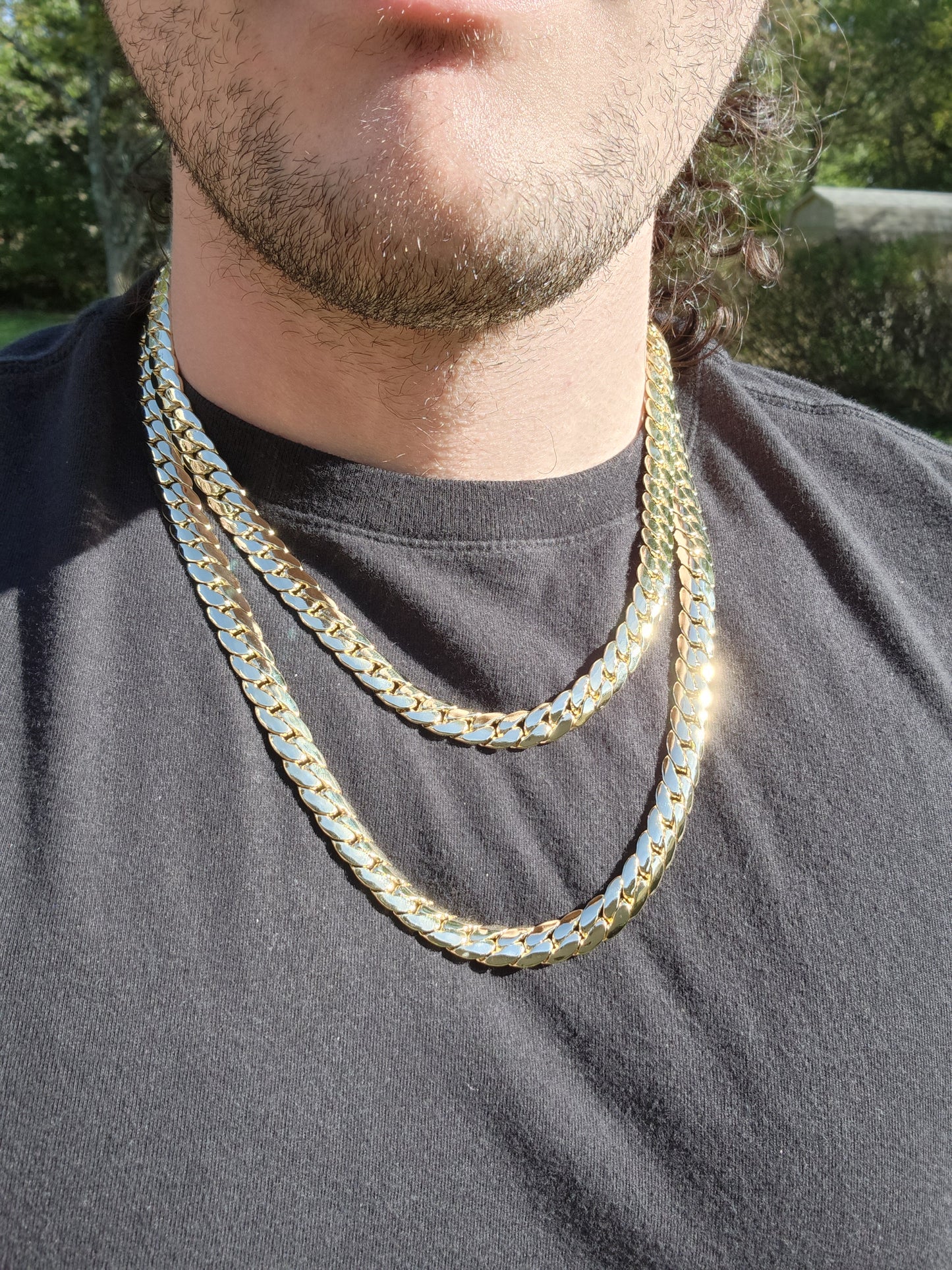 12mm Miami Chain in Yellow Gold