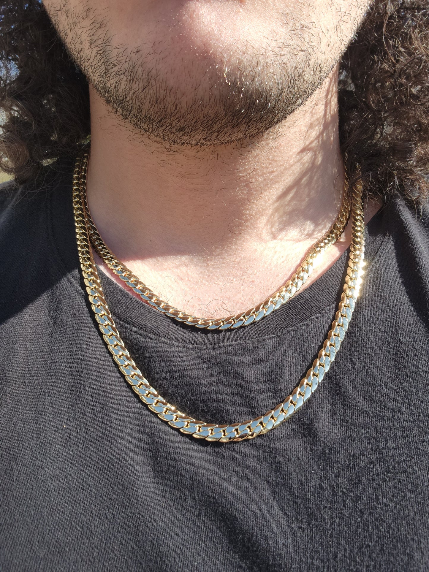 14k Gold PVD Plated 8mm Miami Chain