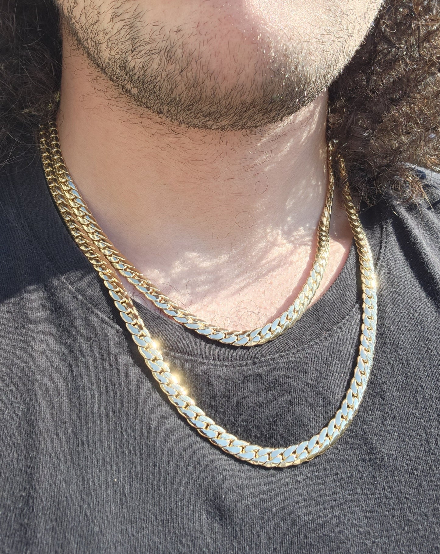 14k Gold PVD Plated 8mm Miami Chain