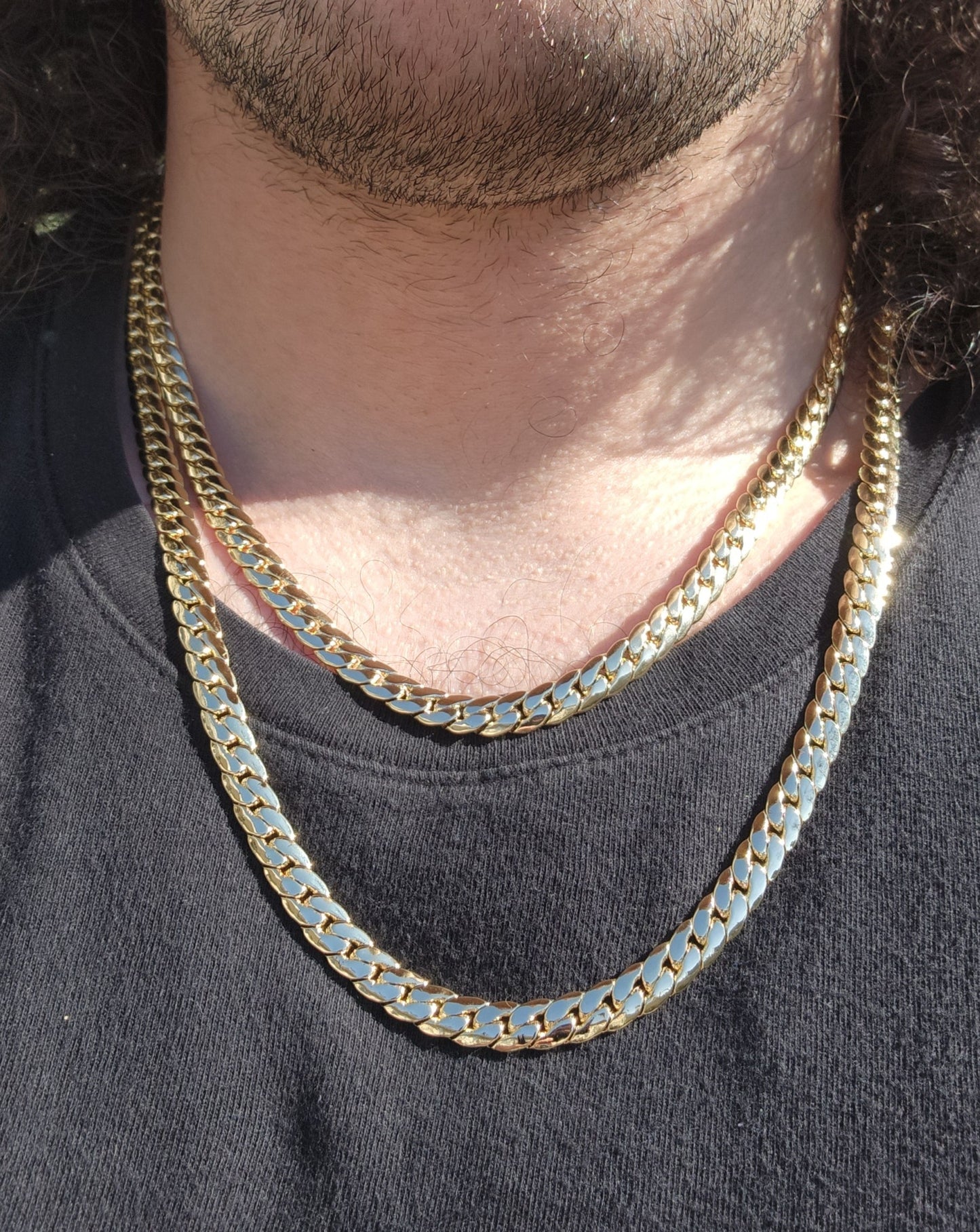 14k Gold PVD Plated 8mm Miami Chain