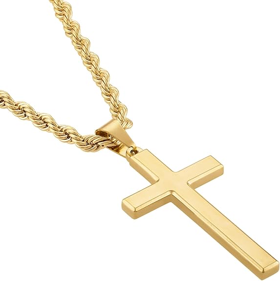 14k Gold Layered True Cross 5mm Rope Chain