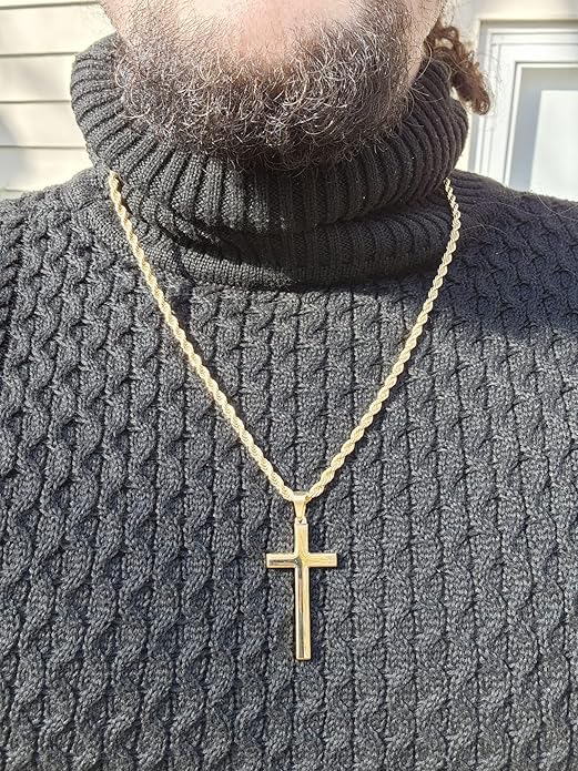 14k Gold Layered True Cross 5mm Rope Chain