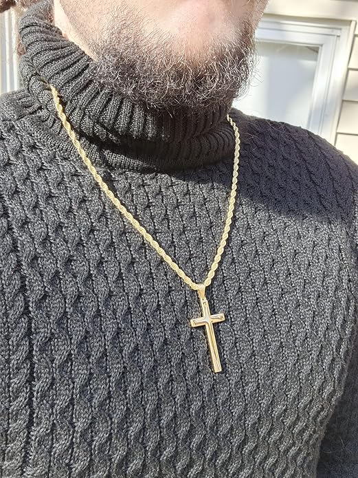 14k Gold Layered True Cross 5mm Rope Chain