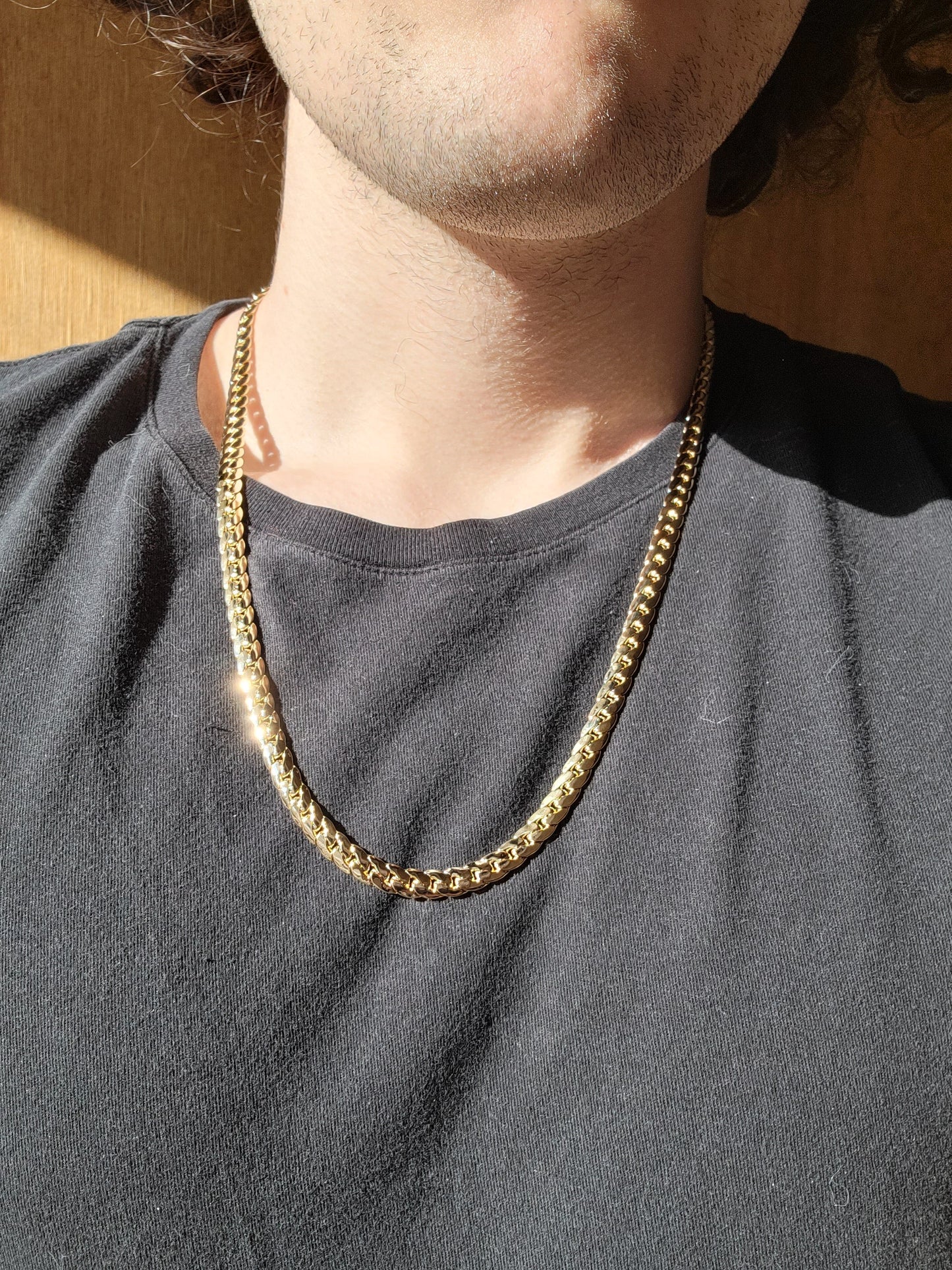 10mm Miami Chain in Yellow Gold