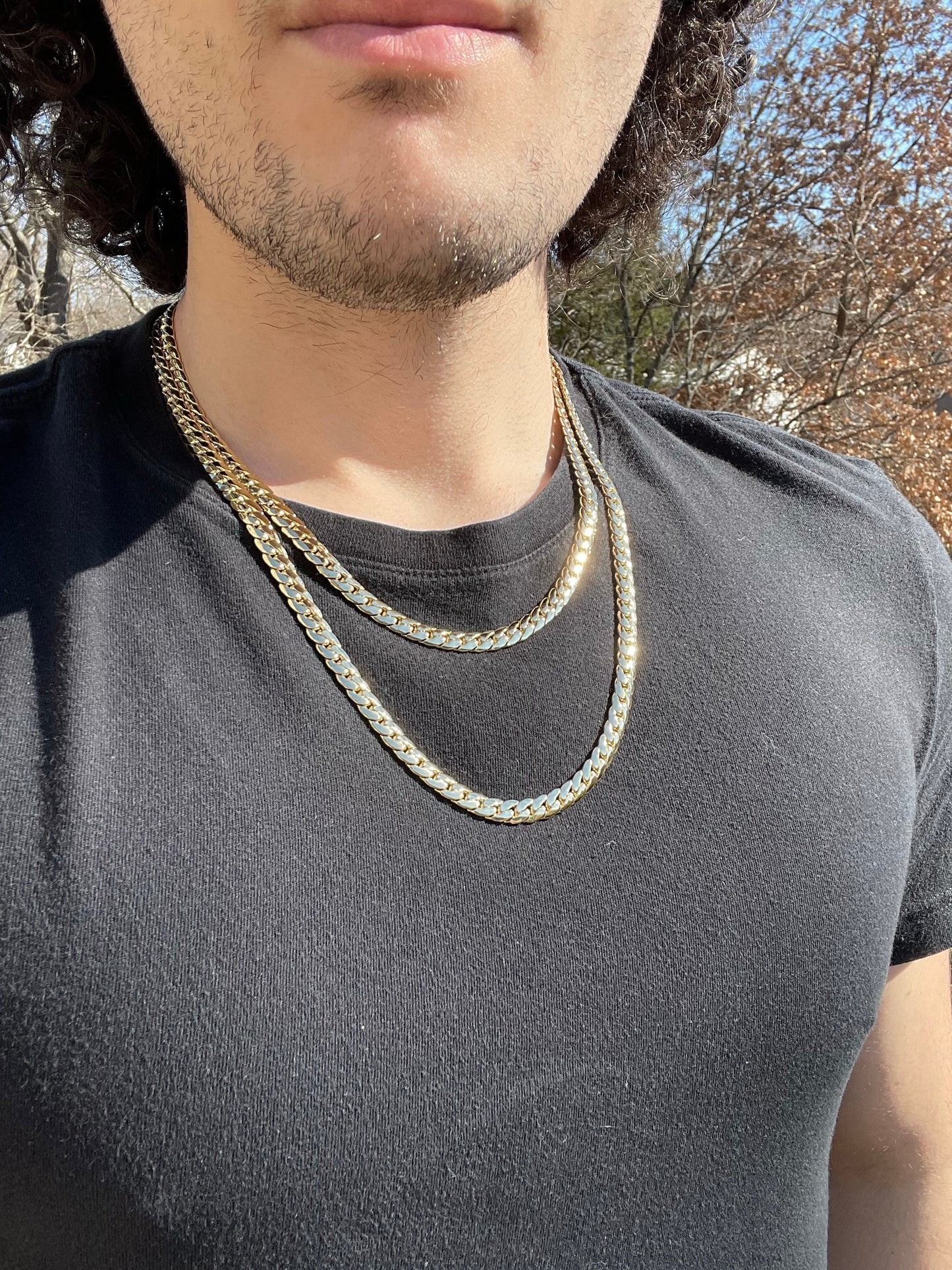 14k Gold Plated 6mm Miami Chain Necklace